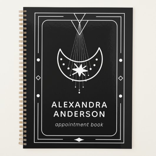 Ingelijste Celestial Starry Crescent Moon Afspraak Planner (Voorkant)