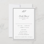 Ingelijste Classic Formal Black Stropdas White Wed RSVP Kaartje (Voorkant)