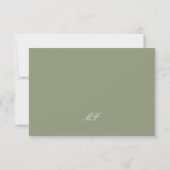 Ingelijste Classic Formal Sage Green Website Monog RSVP Kaartje (Achterkant)