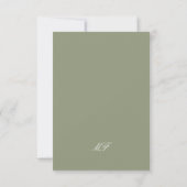 Ingelijste Classic Formal Sage Green White Wedding RSVP Kaartje (Achterkant)
