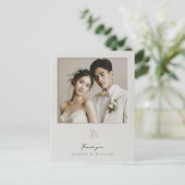 Ingelijste dank u foto bruiloft Briefkaart (Staand voorkant)
