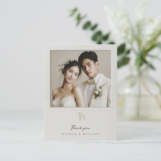 Ingelijste dank u foto bruiloft Briefkaart (Staand voorkant)