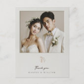 Ingelijste dank u foto bruiloft Briefkaart (Voorkant)