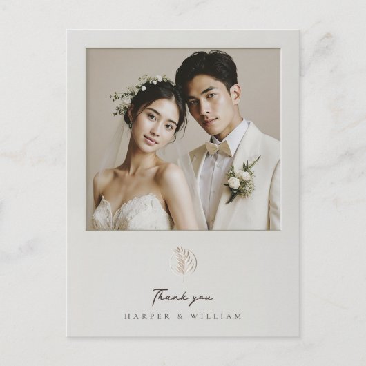 Ingelijste dank u foto bruiloft Briefkaart (Voorkant)