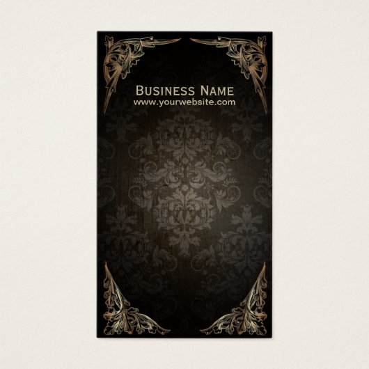  ingelijste donkere damast oorbel Kaarten Visitekaartje (Voorkant)
