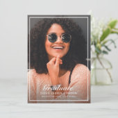 Ingelijste dubbelzijdige foto afstudeerfeest kaart (Staand voorkant)