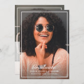 Ingelijste dubbelzijdige foto afstudeerfeest kaart (Voorkant / Achterkant)