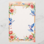 Ingelijste duiven 1 briefpapier (Achterkant)