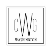 Ingelijste Eenvoudige 3 Initiaal Letter Monogram N Zelfinktende Stempel (Design)