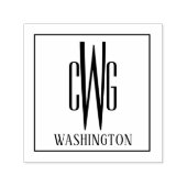 Ingelijste Eenvoudige 3 Initiaal Letter Monogram N Zelfinktende Stempel (Design)