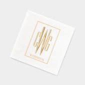 Ingelijste Eenvoudige 3 Initialen Letter Monogram  Folie Servetten (Links)