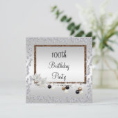 Ingelijste elegantie 100ste verjaardag kaart (Staand voorkant)