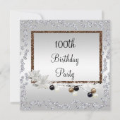 Ingelijste elegantie 100ste verjaardag kaart (Voorkant)