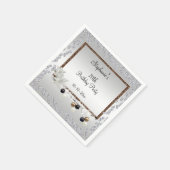 Ingelijste elegantie 70ste verjaardag partij servet (Hoek)