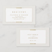 Ingelijste Elegantie Eenvoudig Modern Bruidsregist Plaatskaartje (Voorkant / Achterkant)