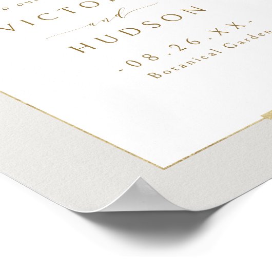 Ingelijste Elegantie Eenvoudig Modern Bruiloft Wel Poster (Hoek)