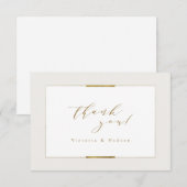 Ingelijste Elegantie Eenvoudig Modern Classy Bruil Bedankkaart (Voorkant / Achterkant)