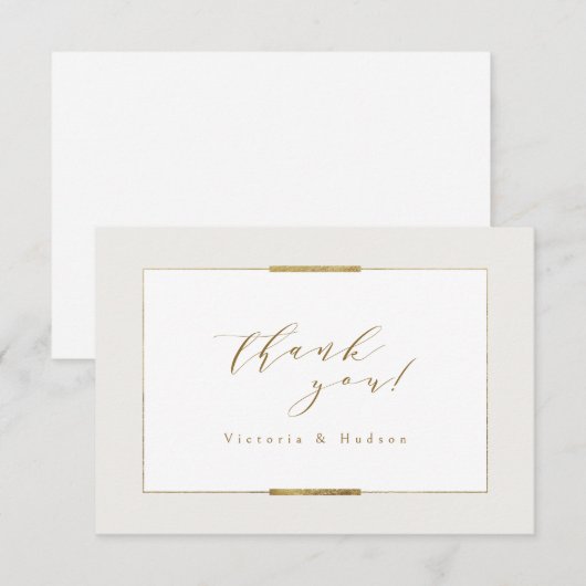 Ingelijste Elegantie Eenvoudig Modern Classy Bruil Bedankkaart (Voorkant / Achterkant)