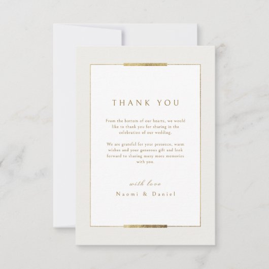 Ingelijste Elegantie Eenvoudig Modern Classy Bruil Bedankkaart (Voorkant)