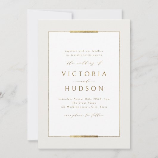 Ingelijste Elegantie Eenvoudig Modern Classy Bruil Kaart (Voorkant)