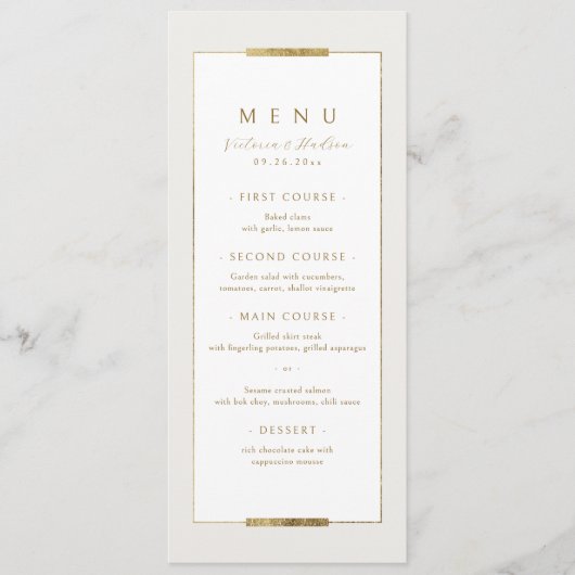 Ingelijste Elegantie Eenvoudig Modern Classy Bruil Menu (Voorkant)