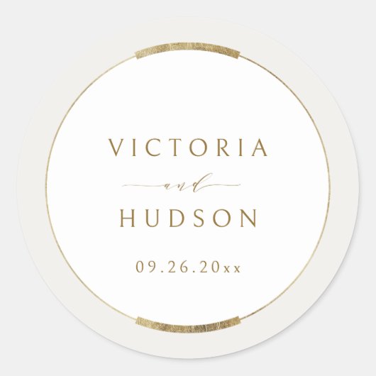 Ingelijste Elegantie Eenvoudig Modern Classy Bruil Ronde Sticker (Voorkant)