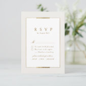 Ingelijste Elegantie Eenvoudig Modern Classy Bruil RSVP Kaartje (Staand voorkant)