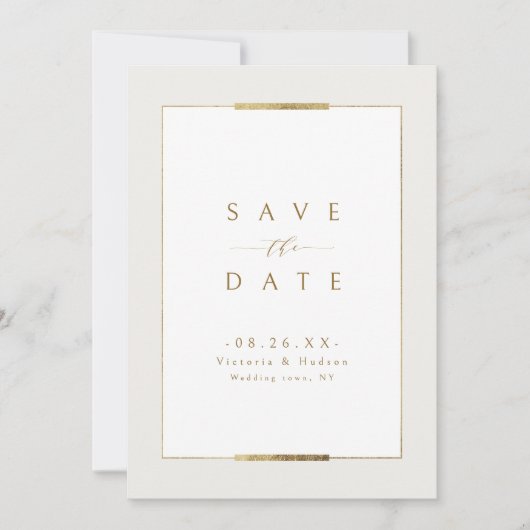 Ingelijste Elegantie Eenvoudig Modern Classy Bruil Save The Date (Voorkant)