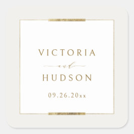 Ingelijste Elegantie Eenvoudig Modern Classy Bruil Vierkante Sticker