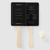 Ingelijste Elegantie Zwart Eenvoudig huwelijksprog Handwaaier (Voorkant en achterkant)
