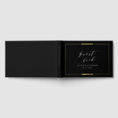Ingelijste Elegantie Zwart Eenvoudig Modern Bruilo Gastenboek (Volledig)