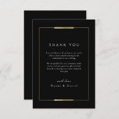 Ingelijste Elegantie Zwart Eenvoudig Modern Classy Bedankkaart (Voorkant / Achterkant)