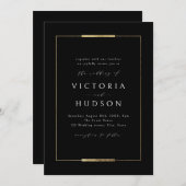 Ingelijste Elegantie Zwart Eenvoudig Modern Classy Kaart (Voorkant / Achterkant)