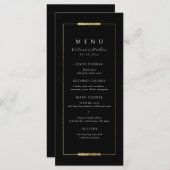 Ingelijste Elegantie Zwart Eenvoudig Modern Classy Menu (Voorkant / Achterkant)