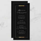 Ingelijste Elegantie Zwart Eenvoudig Modern Classy Menu (Voorkant / Achterkant)
