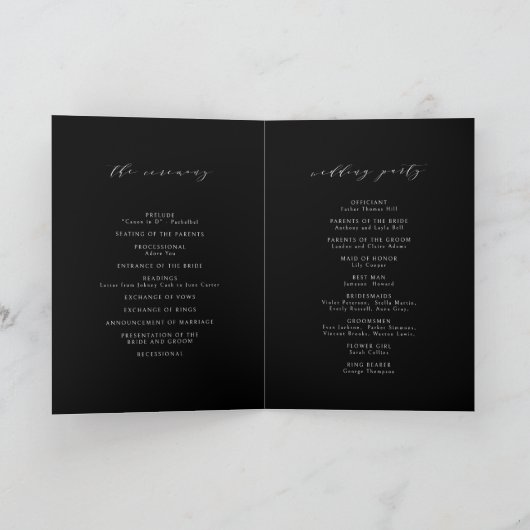 Ingelijste Elegantie Zwart Eenvoudig Modern Classy Programma (Binnen)