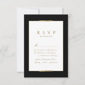 Ingelijste Elegantie Zwart Eenvoudig Modern Classy RSVP Kaartje (Voorkant)