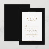 Ingelijste Elegantie Zwart Eenvoudig Modern Classy RSVP Kaartje (Voorkant / Achterkant)
