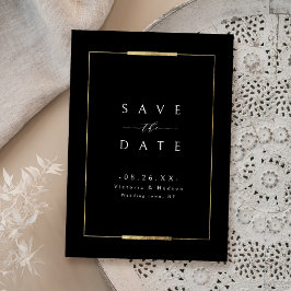 Ingelijste Elegantie Zwart Eenvoudig Modern Classy Save The Date