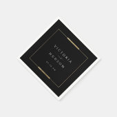 Ingelijste Elegantie Zwart Eenvoudig Modern Classy Servet (Hoek)