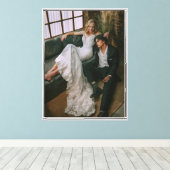 Ingelijste Extra grote bruiloft Foto Canvas Print (Insitu (Houten vloer))