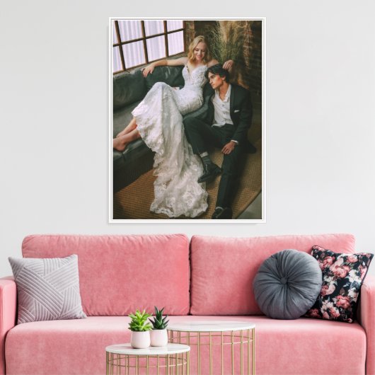 Ingelijste Extra grote bruiloft Foto Canvas Print (Insitu (Woonkamer))