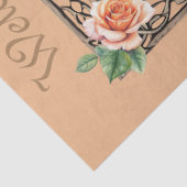 Ingelijste Floral Bird Kooi & Script Decoupage Tissuepapier (Detail)