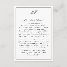 Ingelijste Formele Tuxedo White Wedding Details In Informatiekaartje