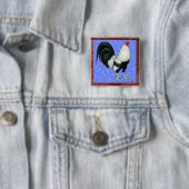 Ingelijste Gamecock Vierkante Button 5,1 Cm (In situ)
