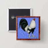 Ingelijste Gamecock Vierkante Button 5,1 Cm (Voorkant /achterkant)