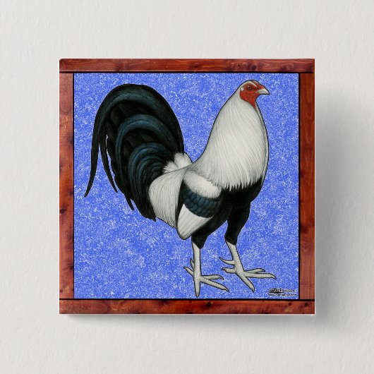 Ingelijste Gamecock Vierkante Button 5,1 Cm (Voorkant)