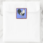 Ingelijste Gamecock Vierkante Sticker (Tas)