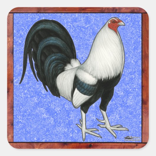 Ingelijste Gamecock Vierkante Sticker (Voorkant)