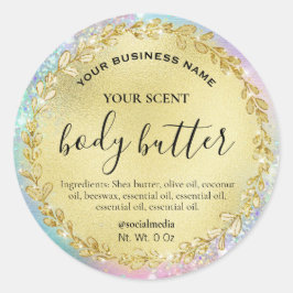 Ingelijste Gold Leaf Cotton Snoep Body Butter Labe Ronde Sticker